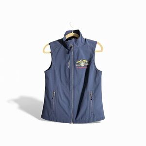 Polo Gear Blue Embroidered Zip-Up Vest Size S